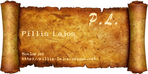 Pillis Lajos névjegykártya
